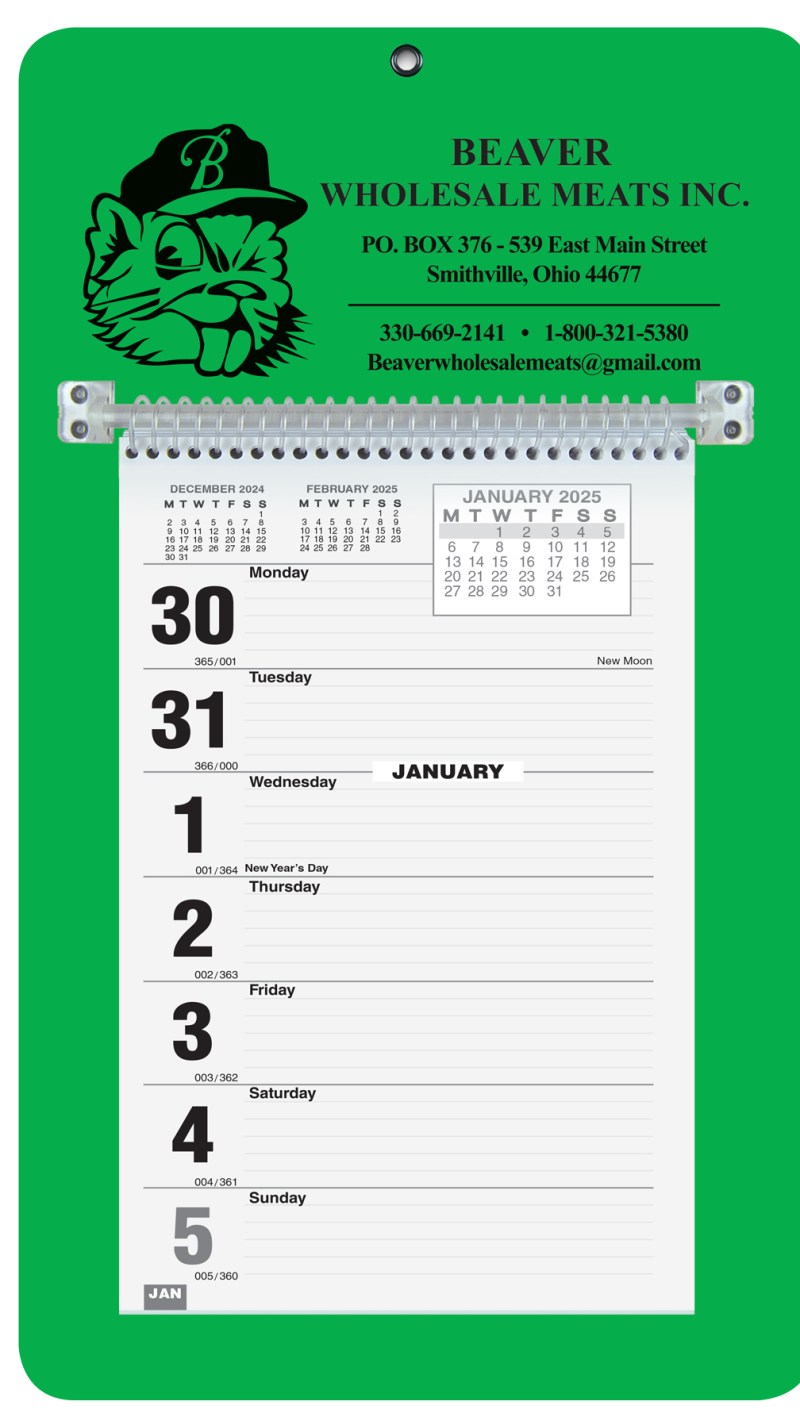Weekly Wall Calendar w/Monday Start (7"x 12 ¼") 1 Weekly Wall Calendar w/Monday Start (7"x 12 ¼") 1
