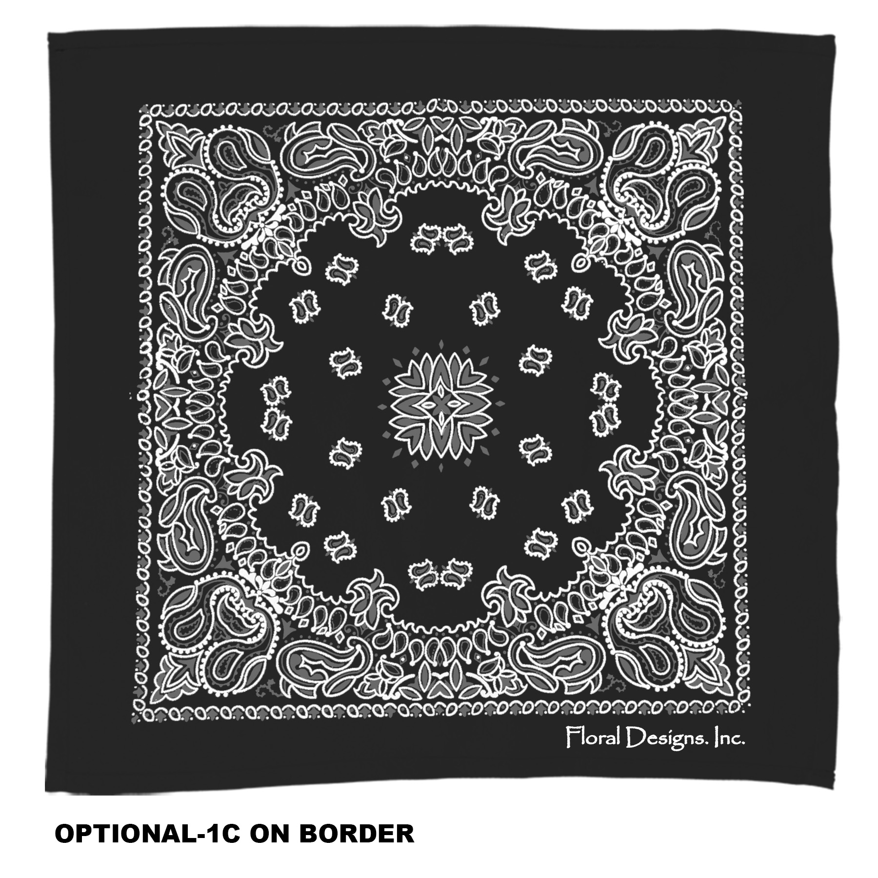 22" Bandana With Stock Paisley Pattern 1 22" Bandana With Stock Paisley Pattern 1