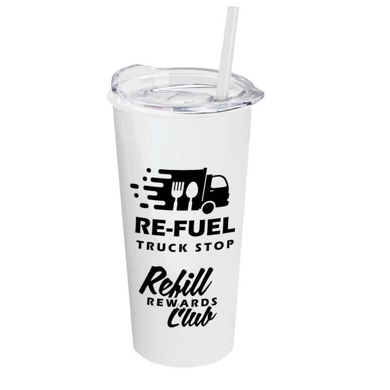 18 oz. Travel Tumbler with Clear Slide Lid and Straw 1 18 oz. Travel Tumbler with Clear Slide Lid and Straw 1