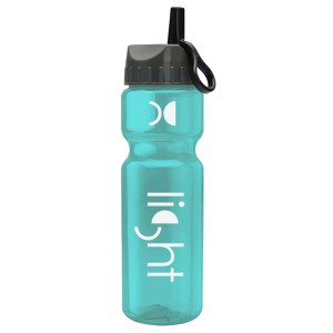 28 Oz. Champion Transparent Sports Bottle w/Large Ring Straw Lid 1 28 Oz. Champion Transparent Sports Bottle w/Large Ring Straw Lid 1