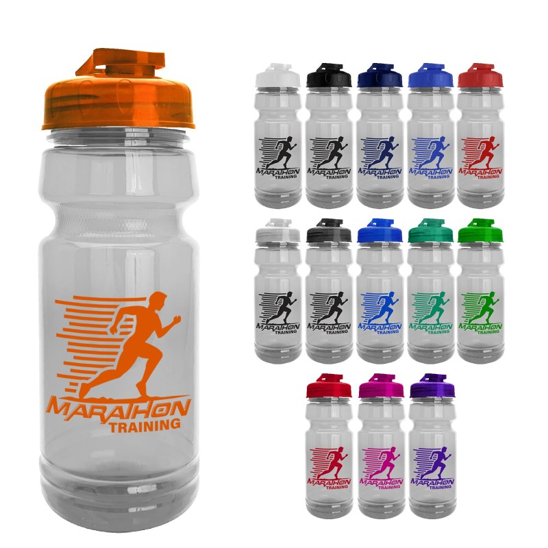 The Trainer - 24 oz. Clear Sports Bottle with USA Flip lid 1 The Trainer - 24 oz. Clear Sports Bottle with USA Flip lid 1