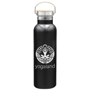 The Serene - 20 Oz. Stainless Steel Bottle with Bamboo Lid 1 The Serene - 20 Oz. Stainless Steel Bottle with Bamboo Lid 1