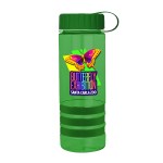 24 Oz. Sergeant Transparent Sports Bottle w/Grip Stripes & Tethered Lid 1 24 Oz. Sergeant Transparent Sports Bottle w/Grip Stripes & Tethered Lid 1