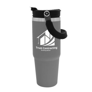 The Bravo - 30 Oz. Stainless Steel Tumbler With Flip Top Drink Thru and Straw Lid 1 The Bravo - 30 Oz. Stainless Steel Tumbler With Flip Top Drink Thru and Straw Lid 1
