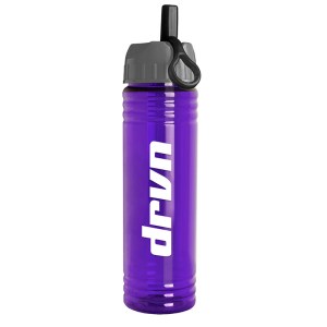 24 Oz. Slim Fit Sports Water Bottle w/Ring Straw Lid 1 24 Oz. Slim Fit Sports Water Bottle w/Ring Straw Lid 1