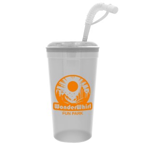 Super Size 32 oz Stadium Cup With Lid and Straw 1 Super Size 32 oz Stadium Cup With Lid and Straw 1