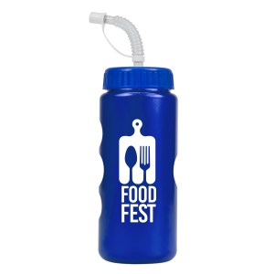 22 Oz. Mini Peak Metalike Bottle w/Straw Cap 1 22 Oz. Mini Peak Metalike Bottle w/Straw Cap 1