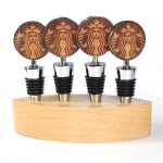 Wooden Cone Style Wine Bottle Stopper & Stand (BITTERROOT) 1 Wooden Cone Style Wine Bottle Stopper & Stand (BITTERROOT) 1