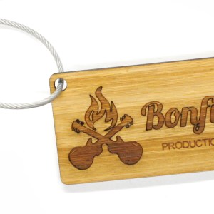 Large Wooden Keychain in Solid Bamboo 1 Large Wooden Keychain in Solid Bamboo 1
