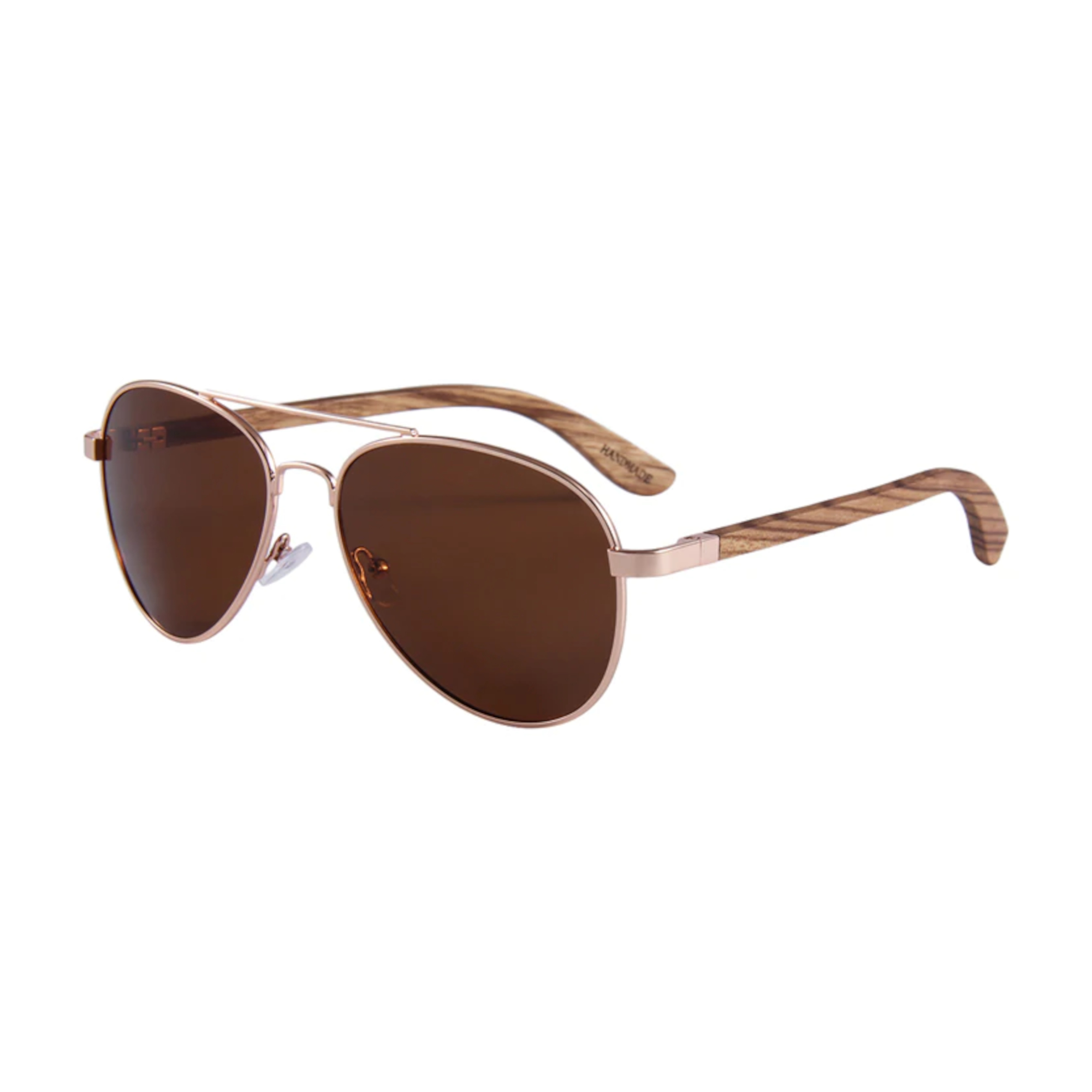 Wooden Classic Aviator Series Ebony, Zebra & Rosewood Sunglasses (SNOQUALMIE) 2