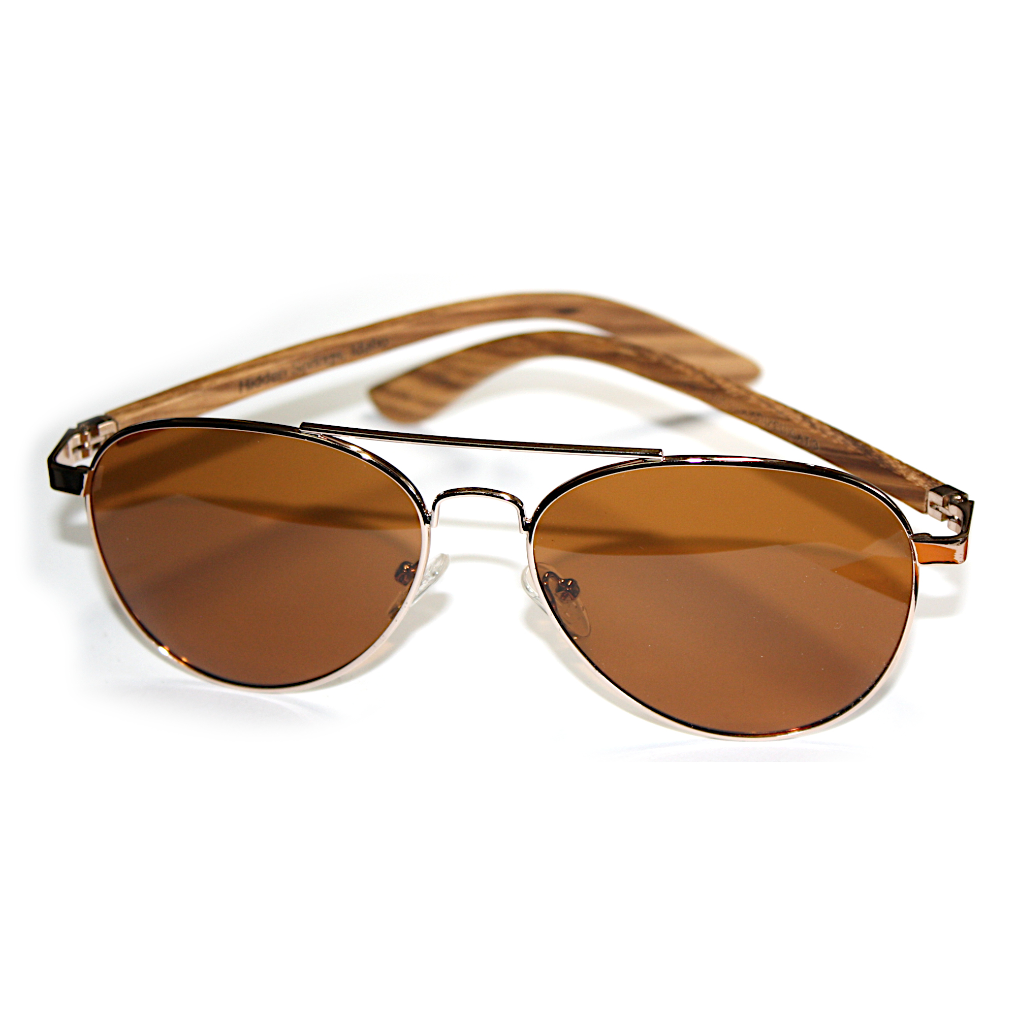 Wooden Classic Aviator Series Ebony, Zebra & Rosewood Sunglasses (SNOQUALMIE) 2