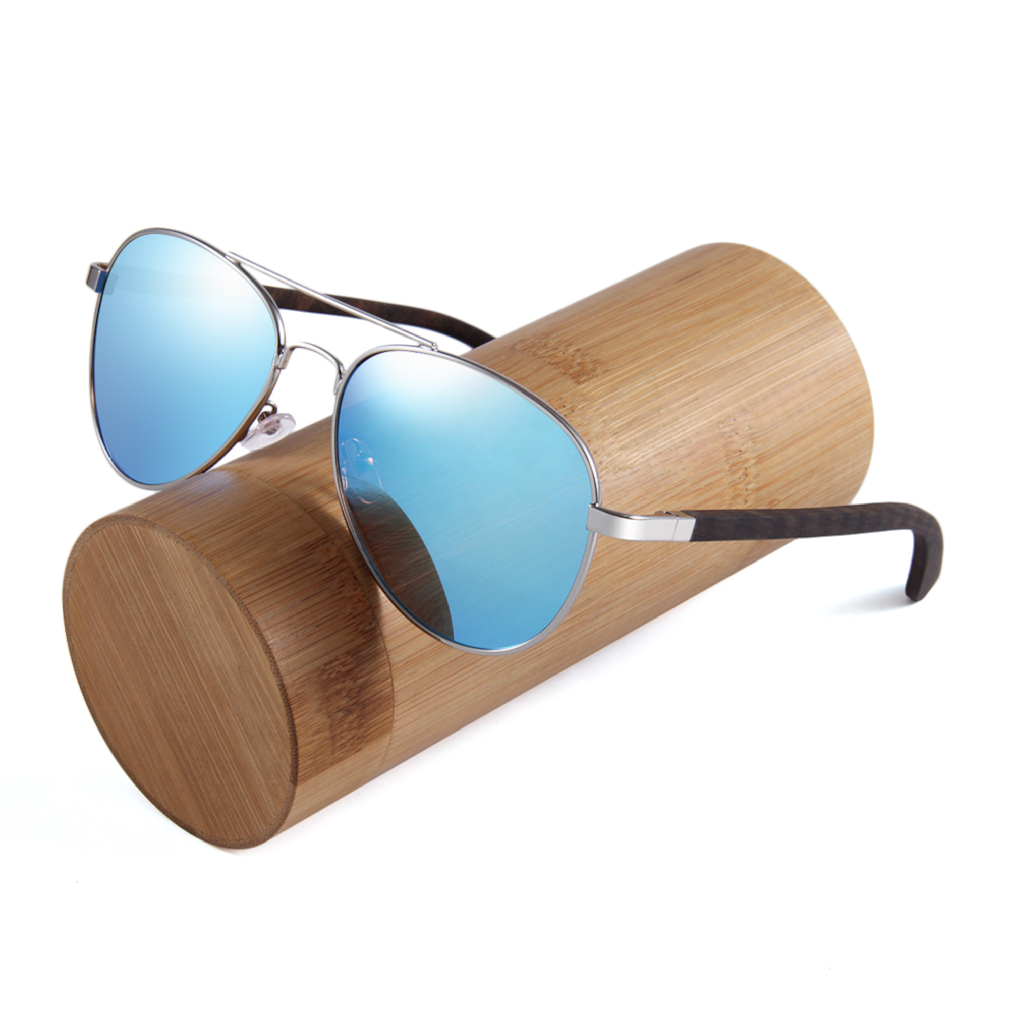 Wooden Classic Aviator Series Ebony, Zebra & Rosewood Sunglasses (SNOQUALMIE) 2