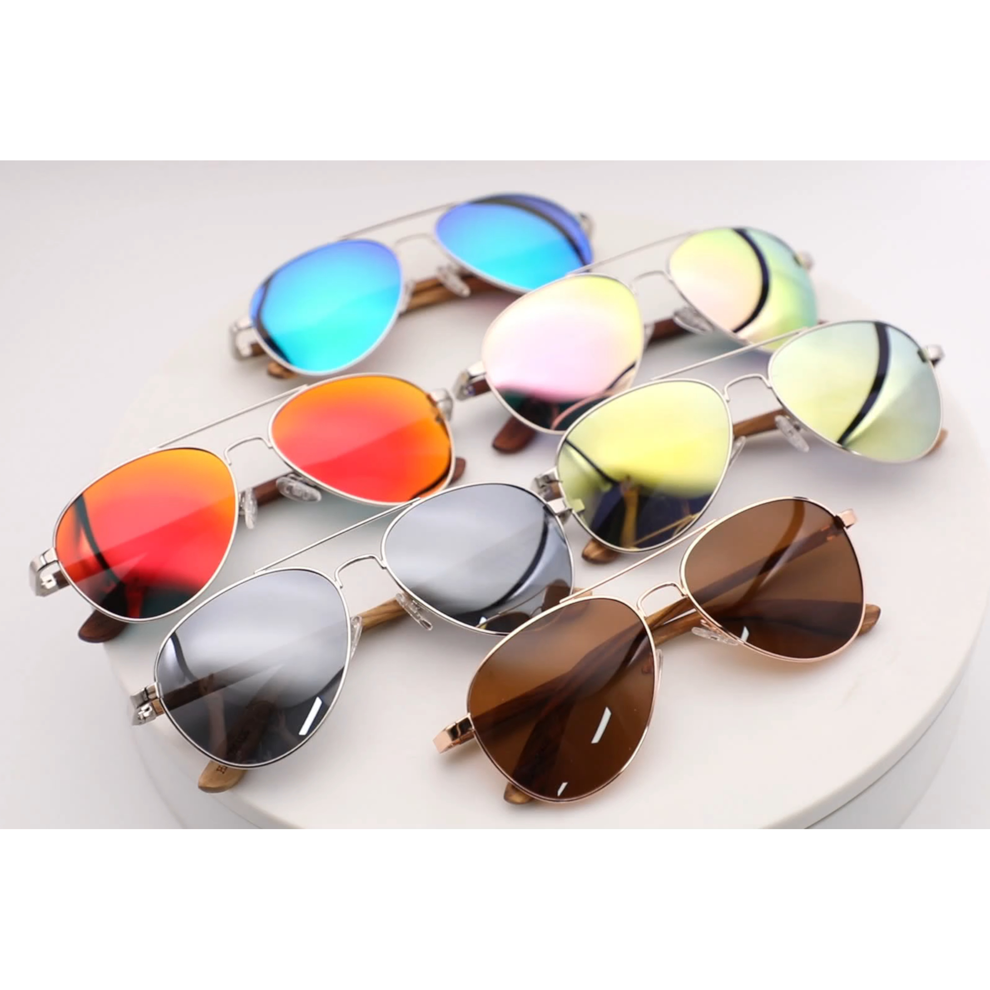 Wooden Classic Aviator Series Ebony, Zebra & Rosewood Sunglasses (SNOQUALMIE) 2