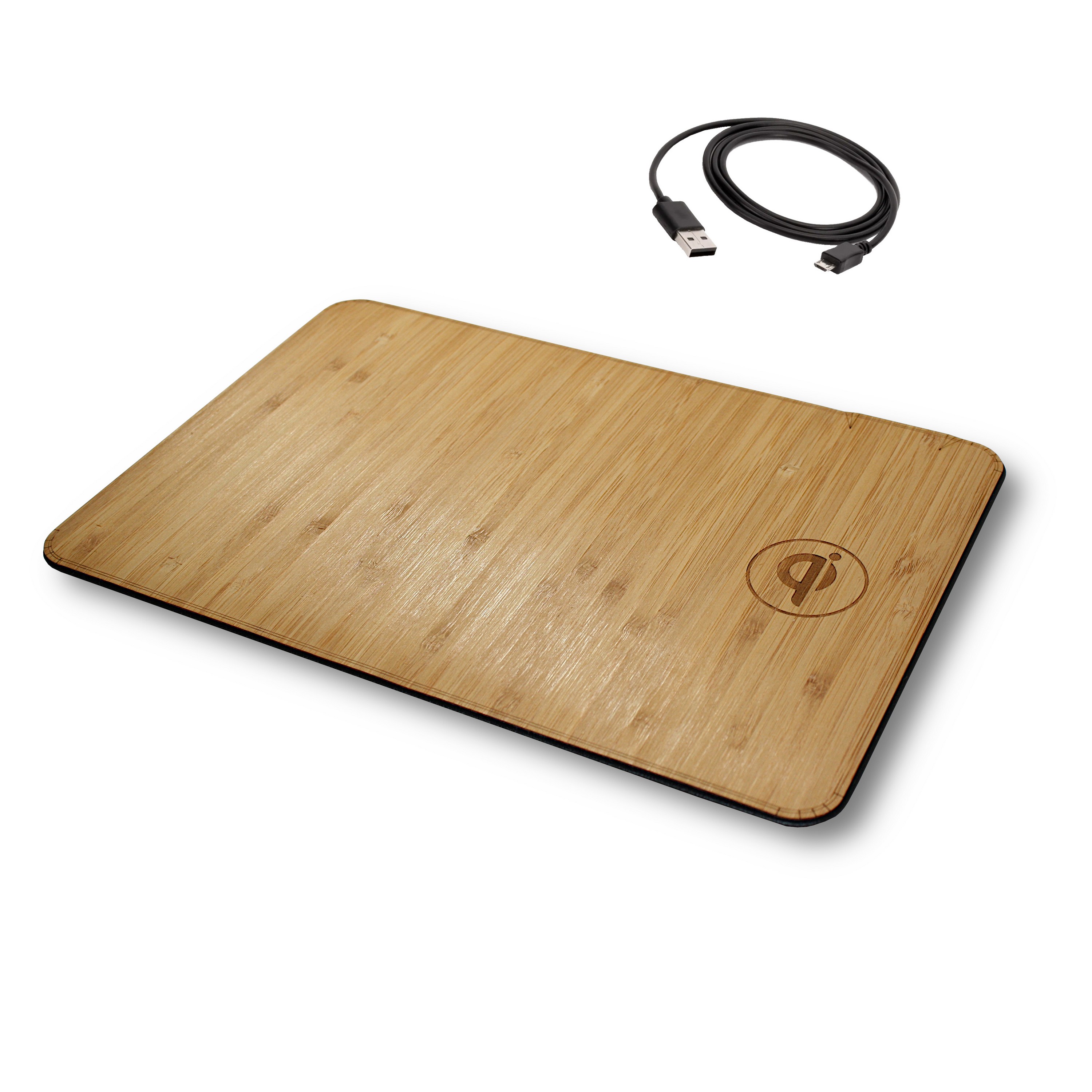 Oversize Wood Mousepad with 10 watt Qi Wireless Fast Charger (BALBOA) 1