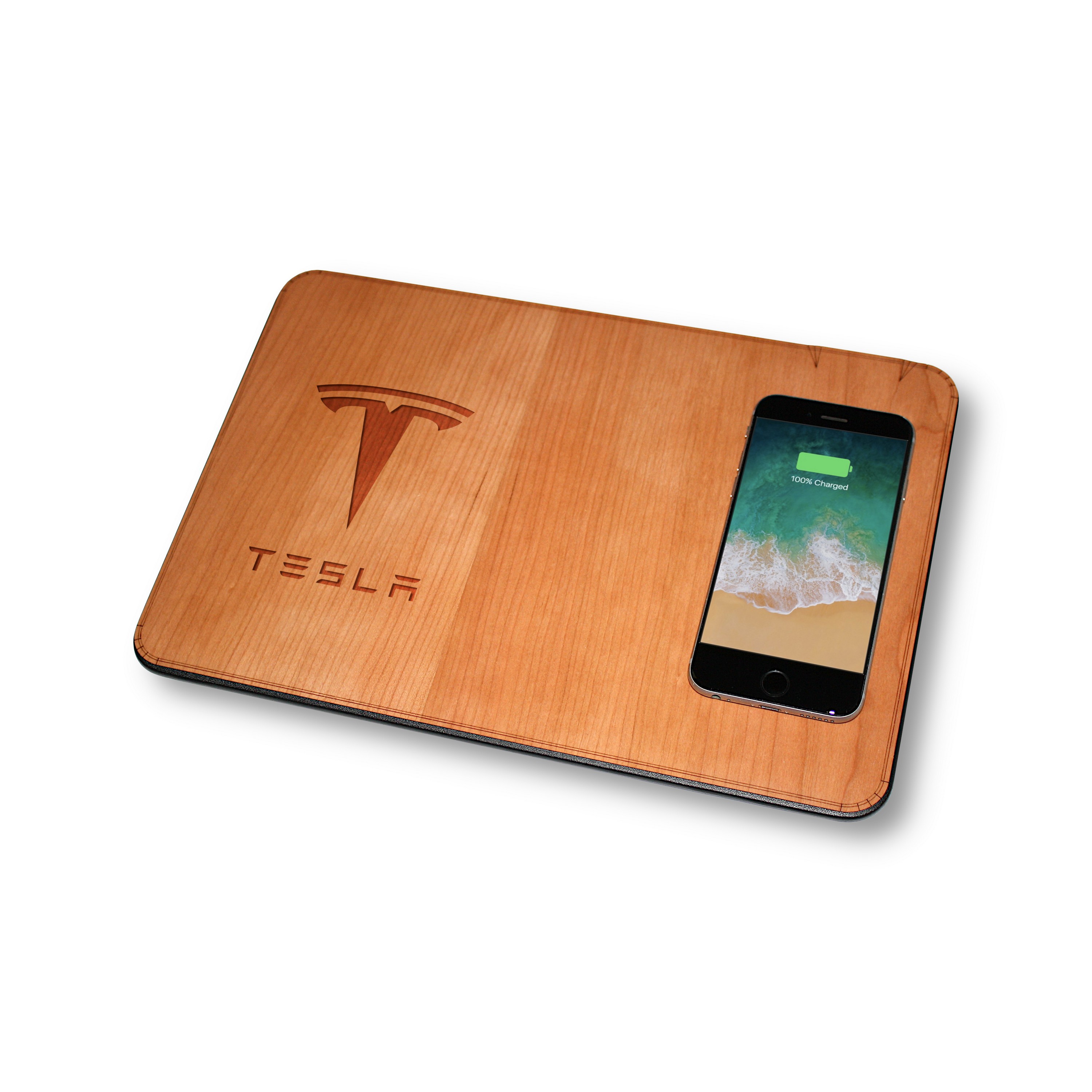 Oversize Wood Mousepad with 10 watt Qi Wireless Fast Charger (BALBOA) 1