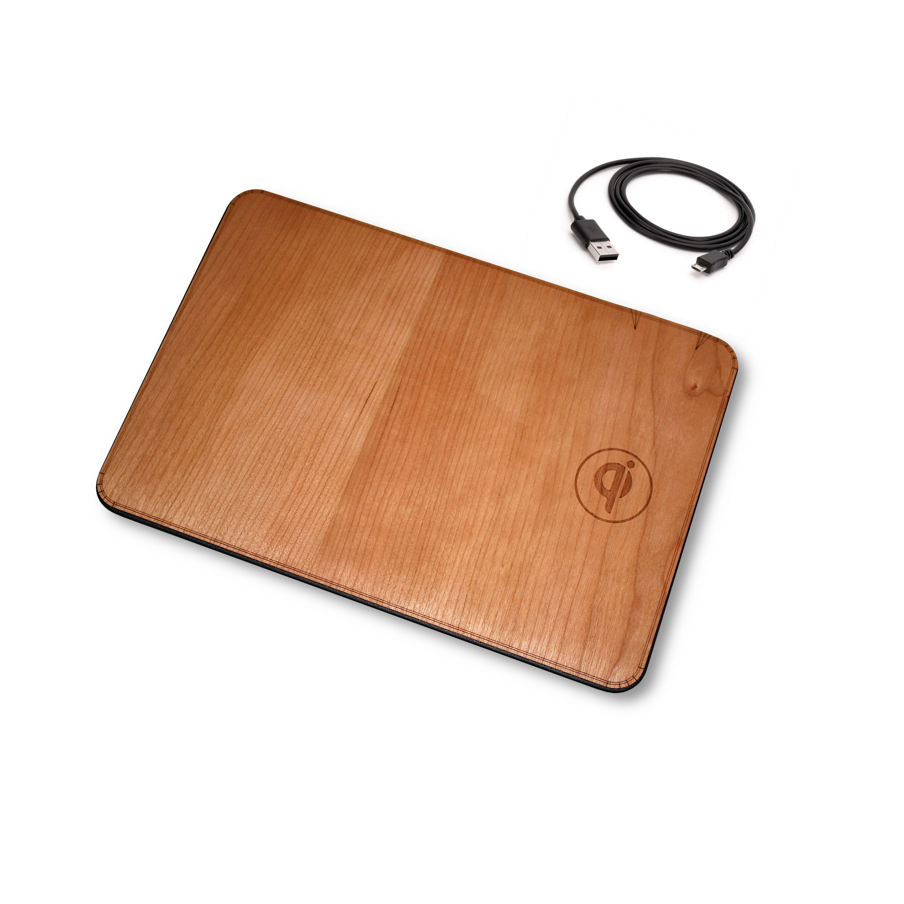 Oversize Wood Mousepad with 10 watt Qi Wireless Fast Charger (BALBOA) 1