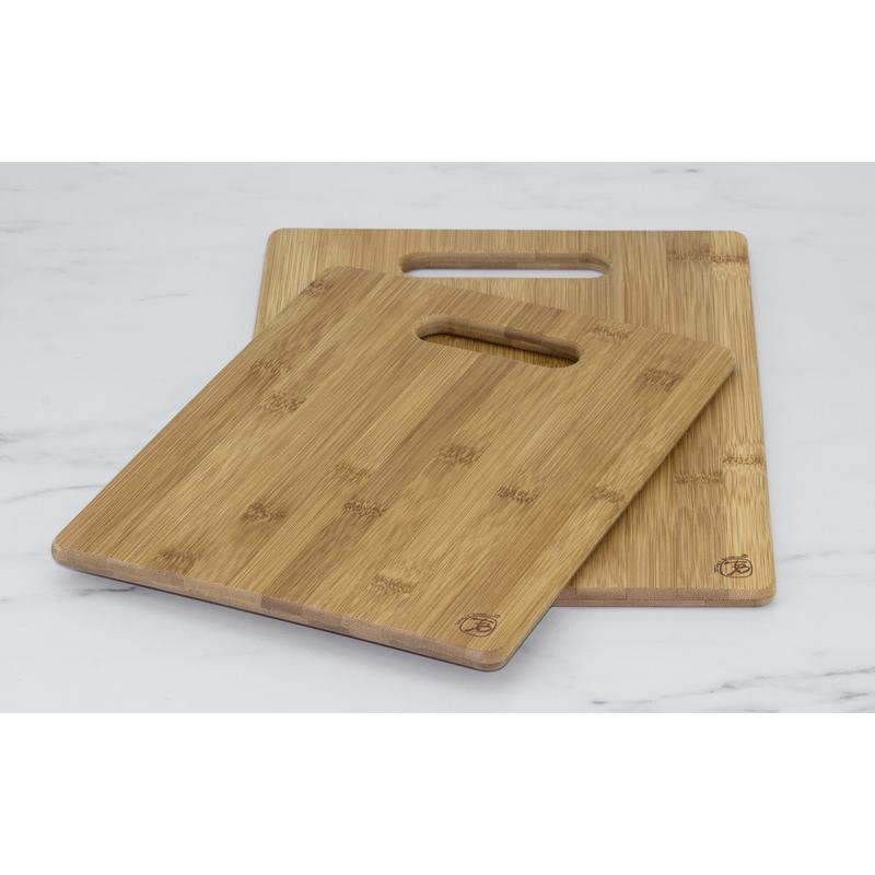 2 Pc Bamboo Cutting Board Set 1