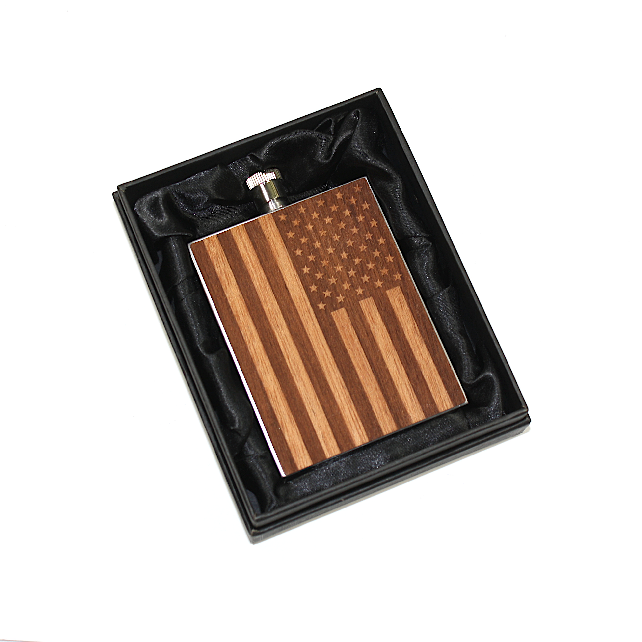3 Oz. Wooden Hip Flask & Gift Box (WHISKEY) 1