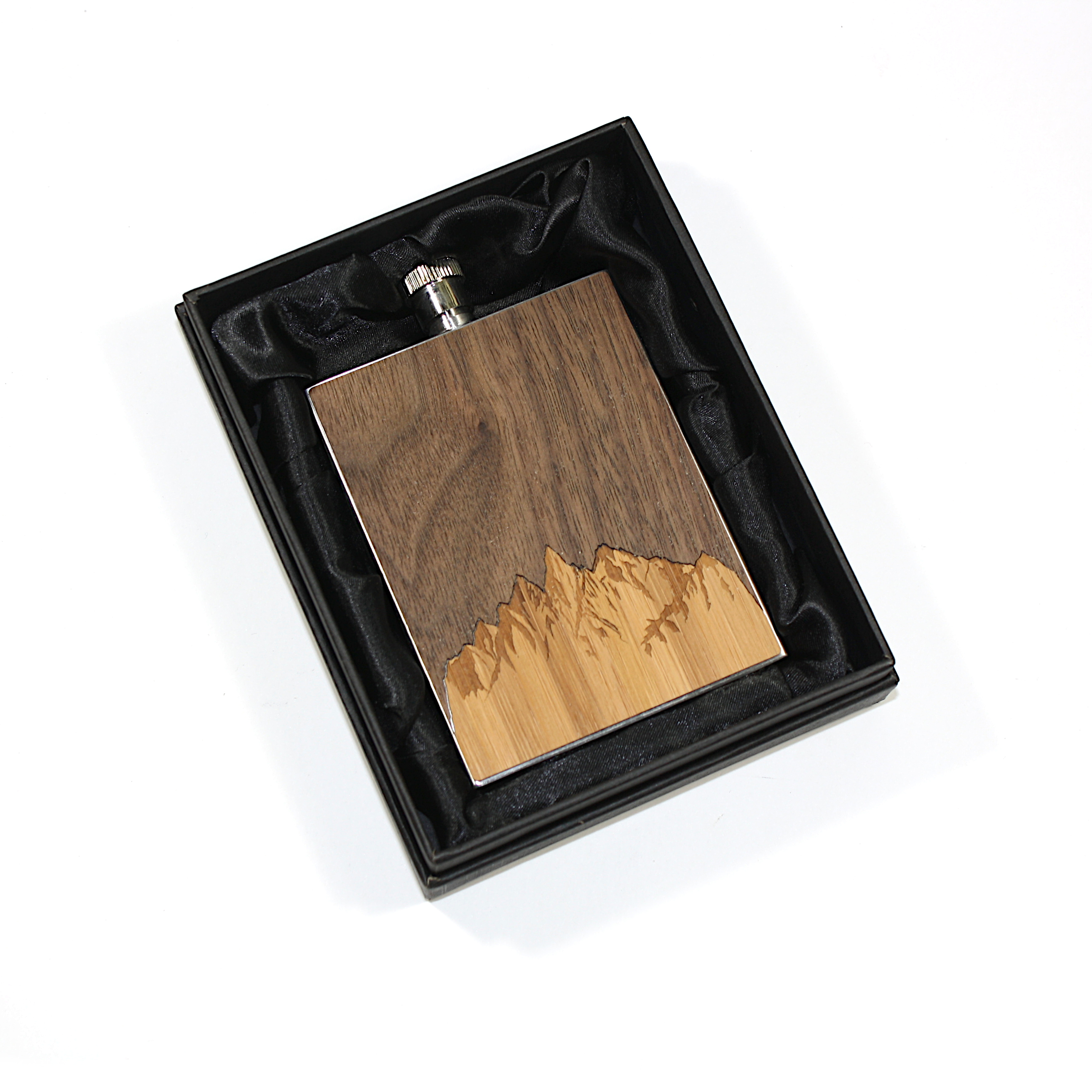 3 Oz. Wooden Hip Flask & Gift Box (WHISKEY) 1
