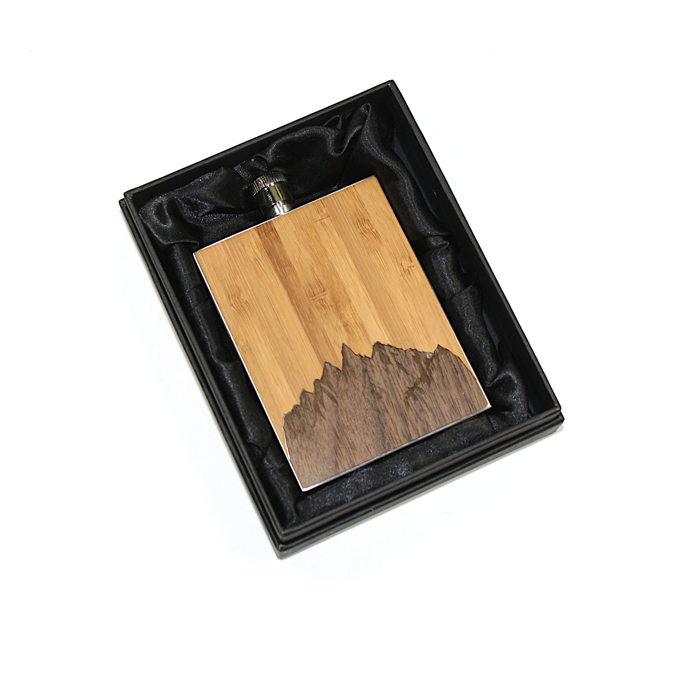 3 Oz. Wooden Hip Flask & Gift Box (WHISKEY) 1