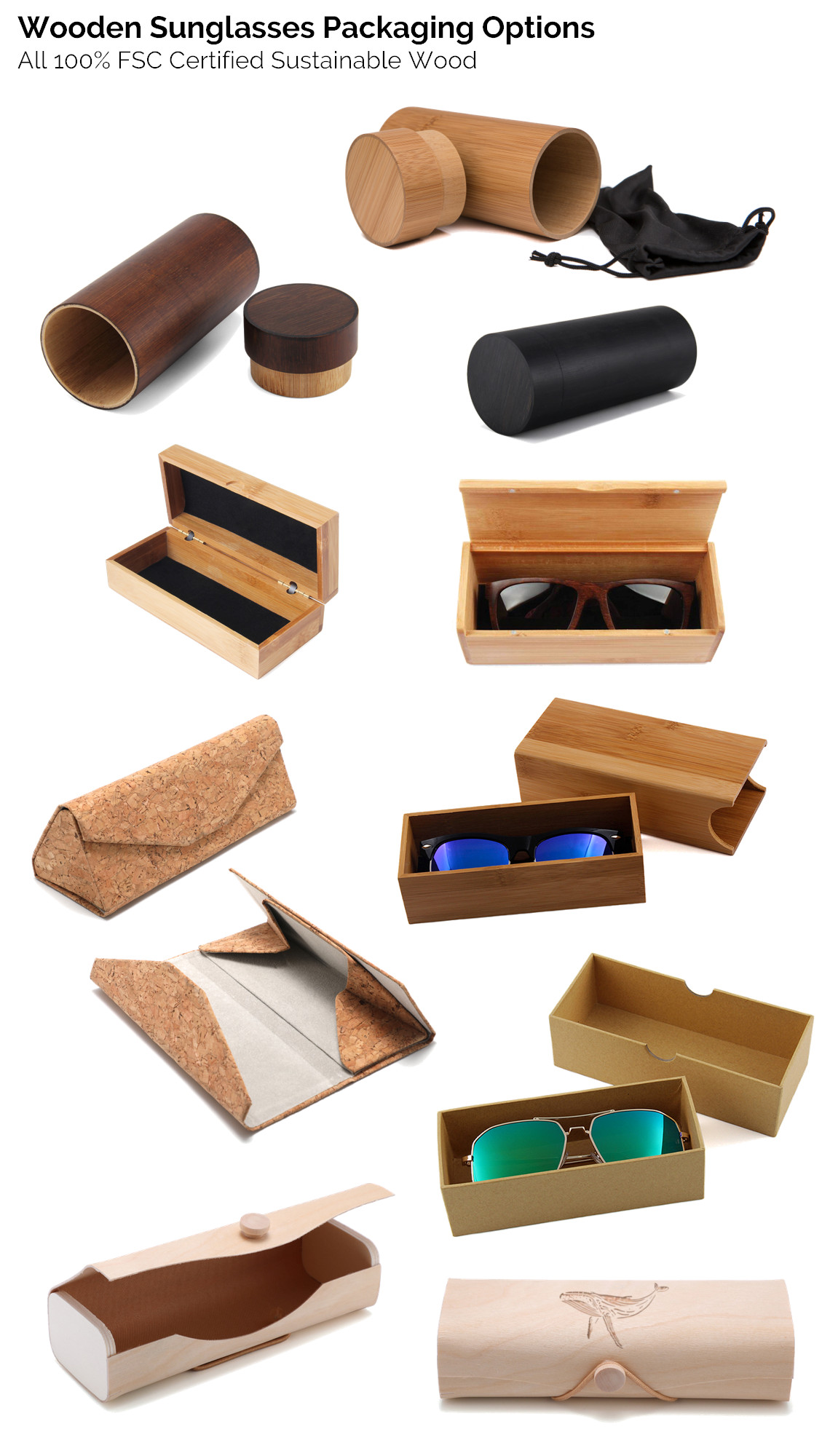 Wooden Series Bamboo Vintage RetroShade Sunglasses (SAINTMARIE) 1