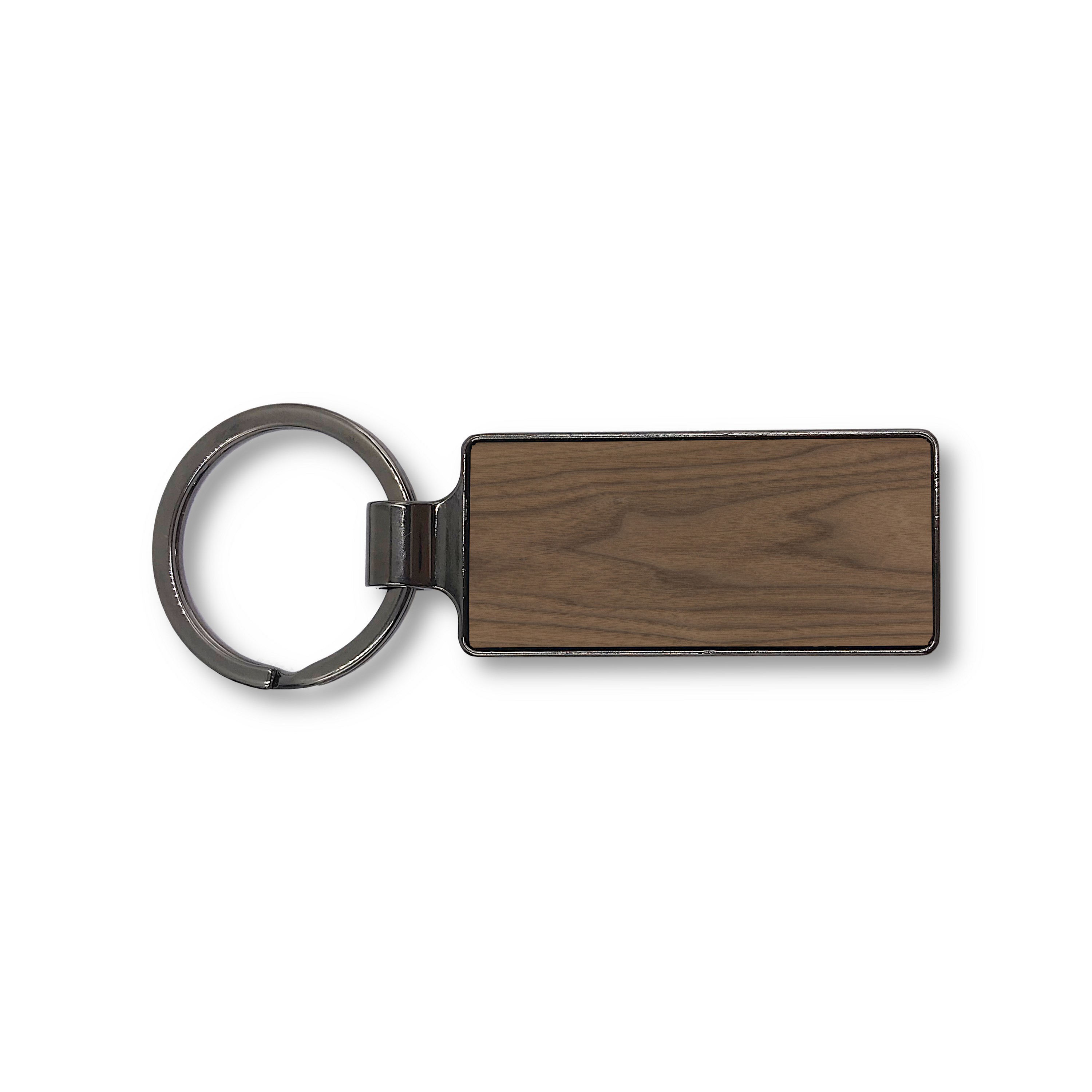 Premium Wood & Steel Keychain (Rectangular) 1