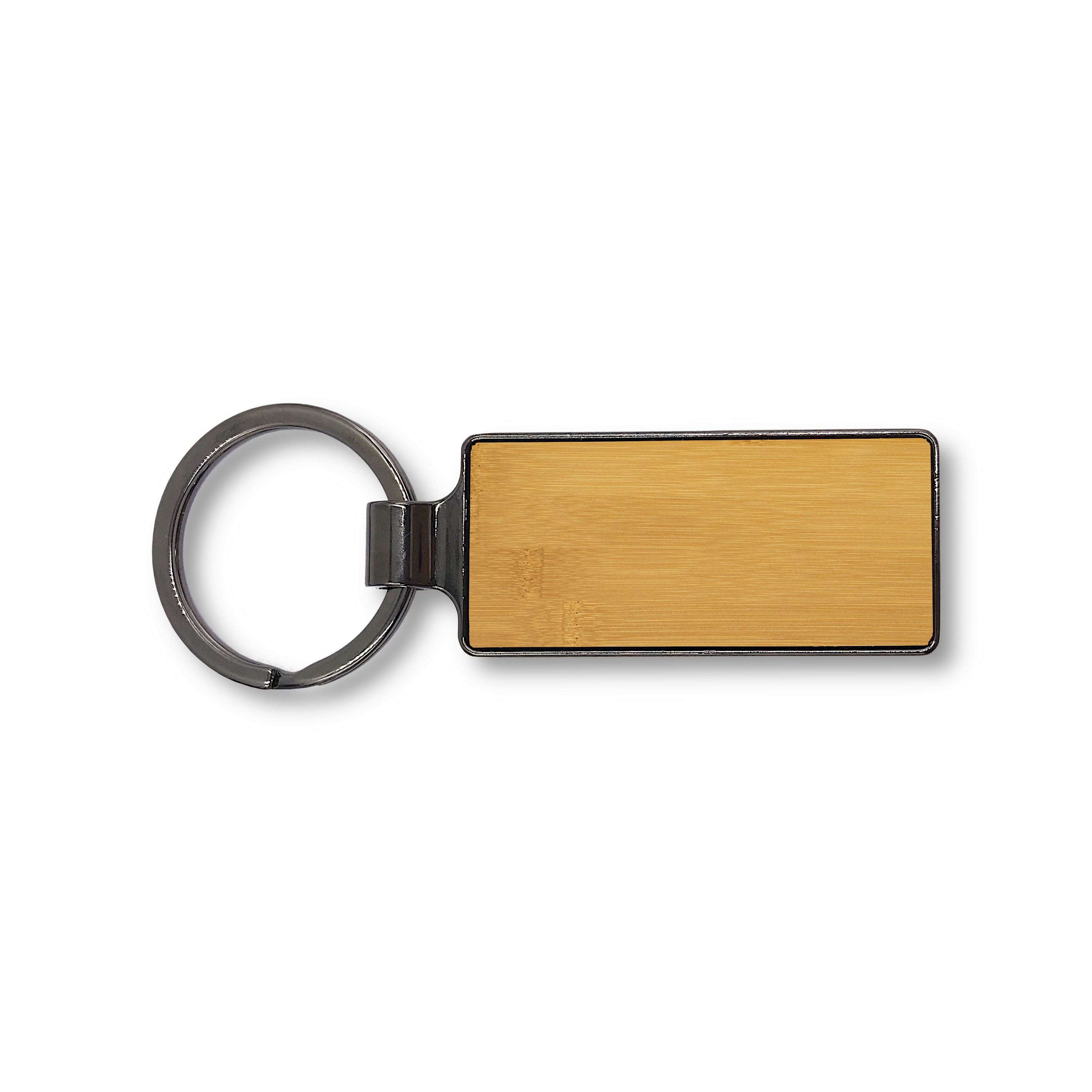 Premium Wood & Steel Keychain (Rectangular) 1