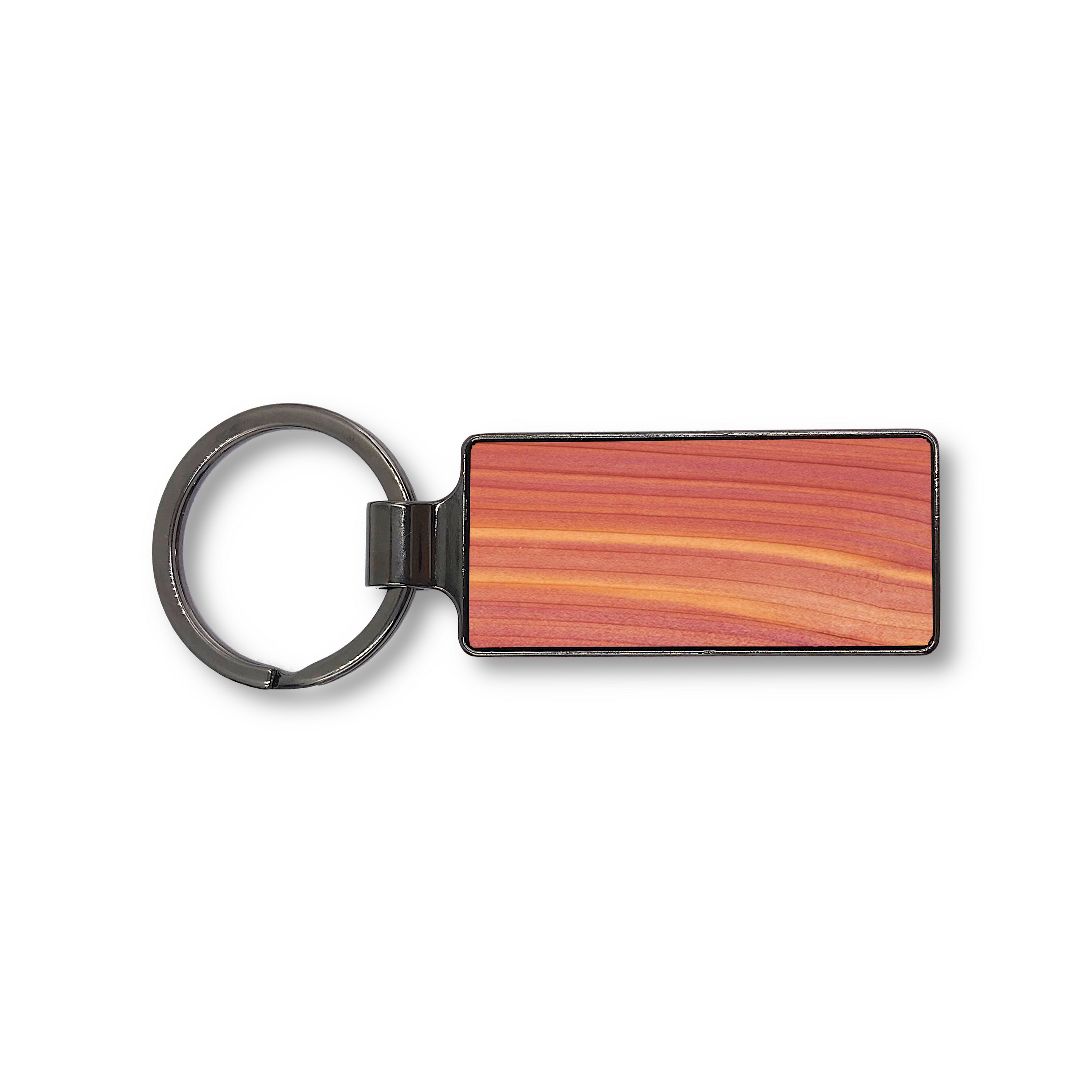 Premium Wood & Steel Keychain (Rectangular) 1