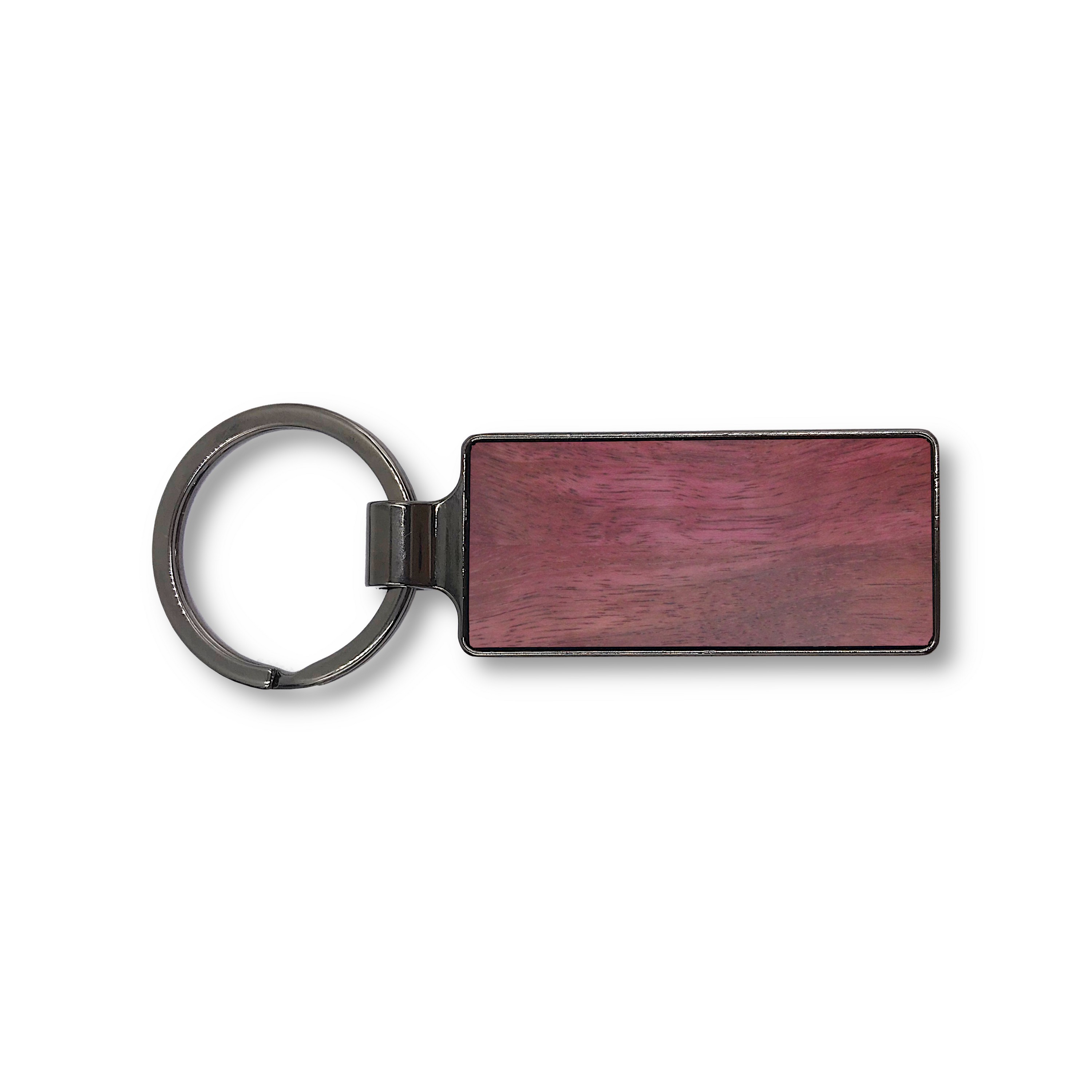 Premium Wood & Steel Keychain (Rectangular) 1