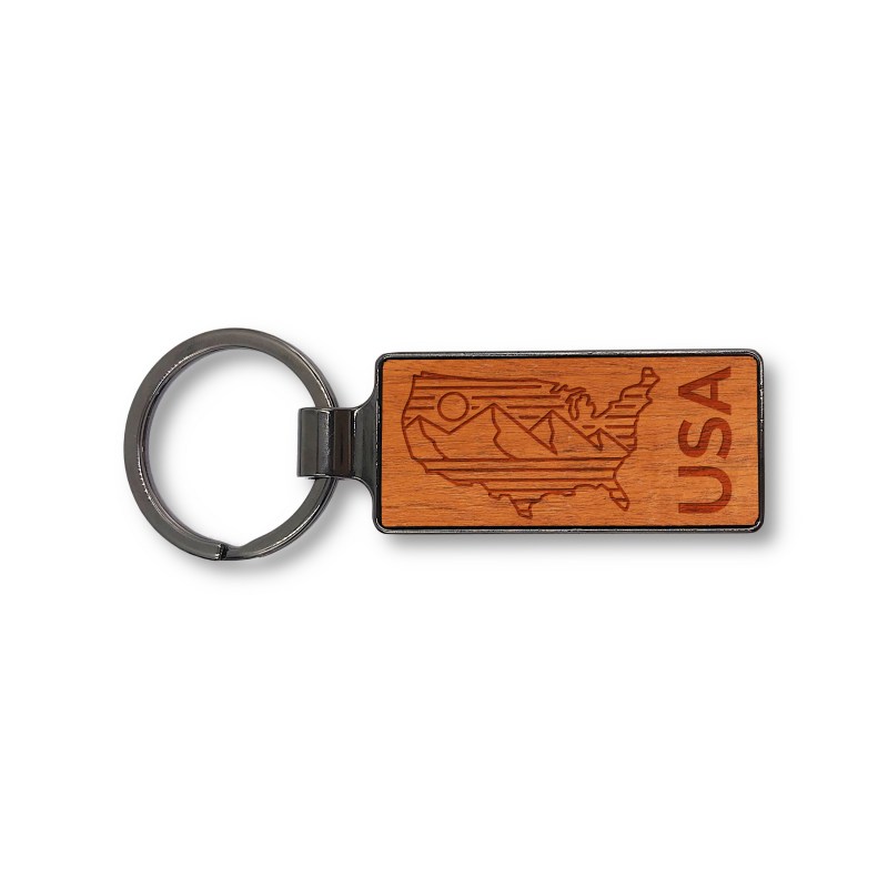 Premium Wood & Steel Keychain (Rectangular) 1 Premium Wood & Steel Keychain (Rectangular) 1