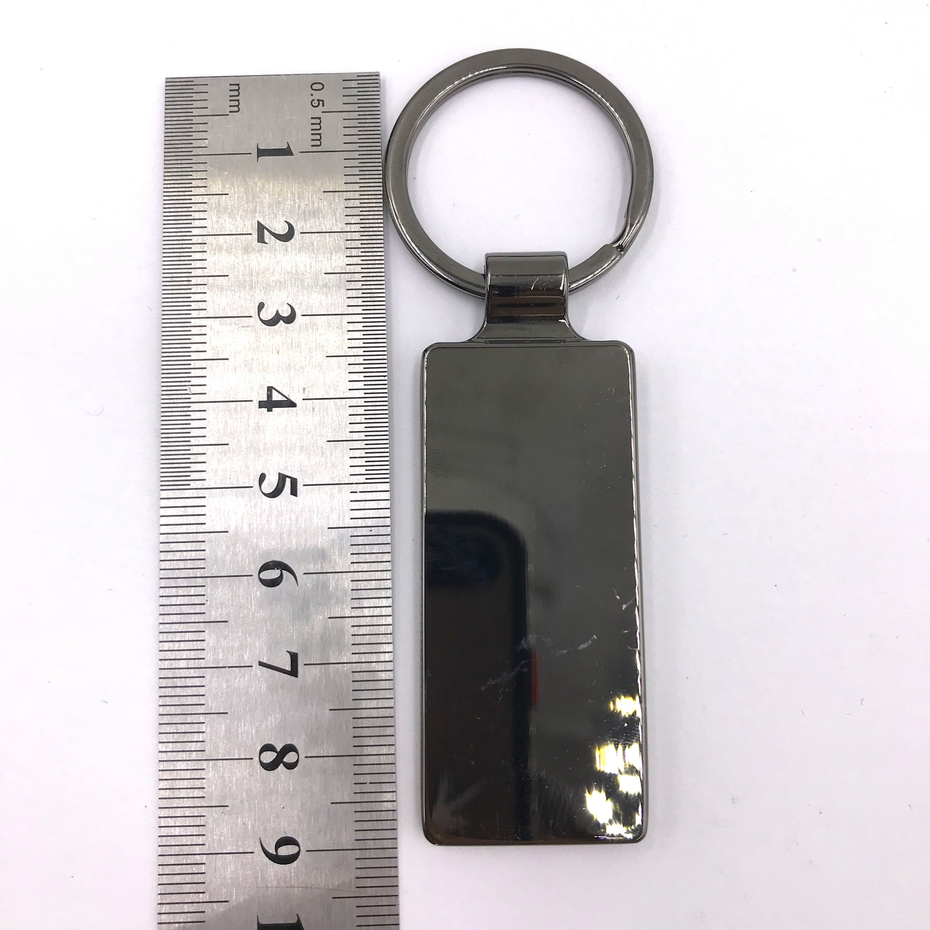 Premium Wood & Steel Keychain (Rectangular) 1