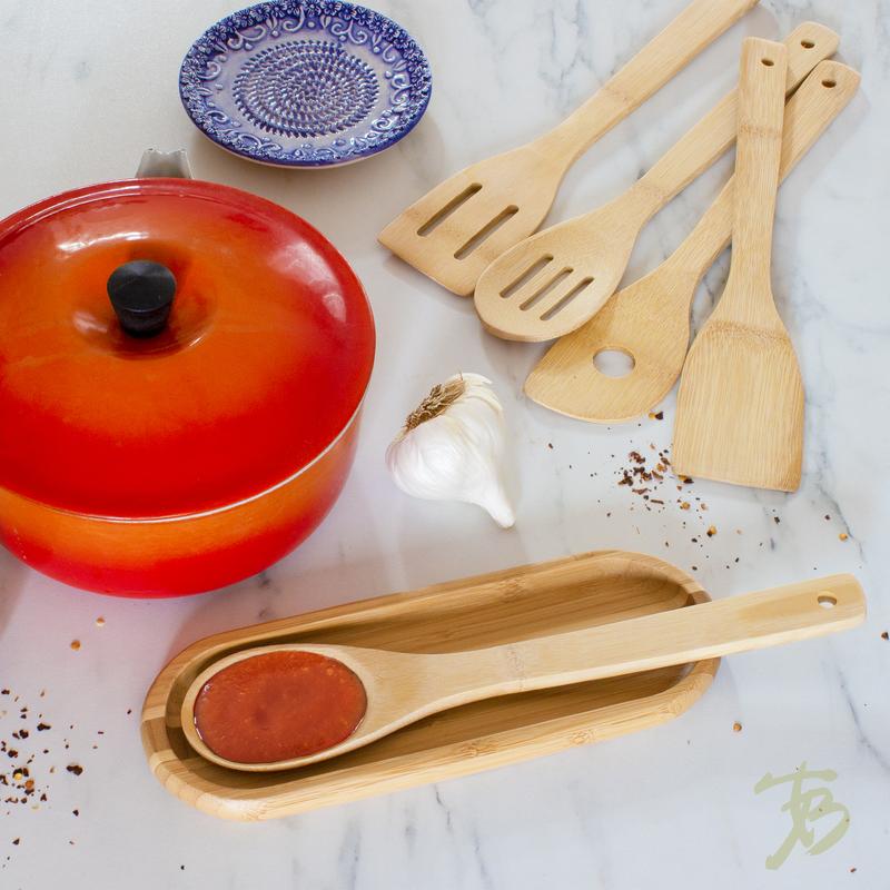5 Piece Bamboo Utensil Set 1