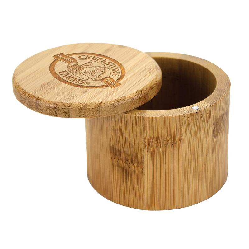6 oz. Round Bamboo Salt Box with Lid 1
