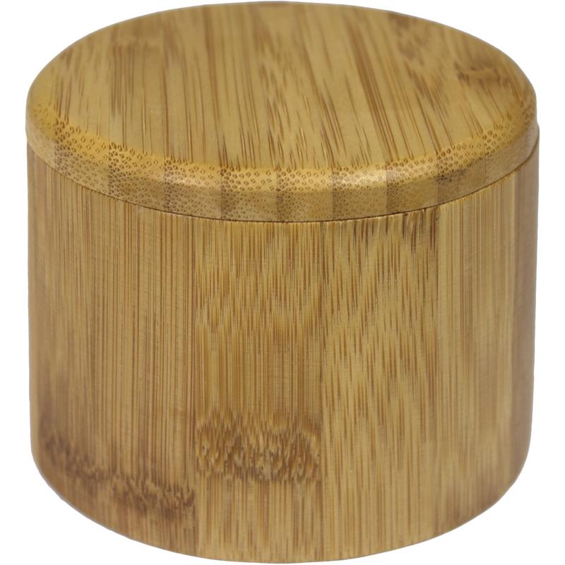 6 oz. Round Bamboo Salt Box with Lid 1