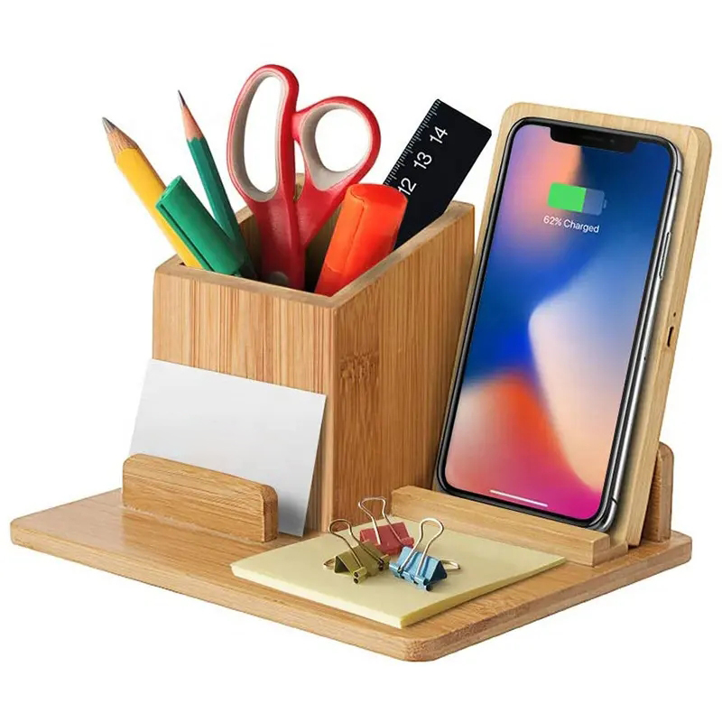 Bamboo Wireless Desk Organizer (10W) (BOARDMAN) 1 Bamboo Wireless Desk Organizer (10W) (BOARDMAN) 1