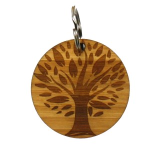Small Wooden Keychain in Solid Bamboo (MIDDLEFORK) 1 Small Wooden Keychain in Solid Bamboo (MIDDLEFORK) 1