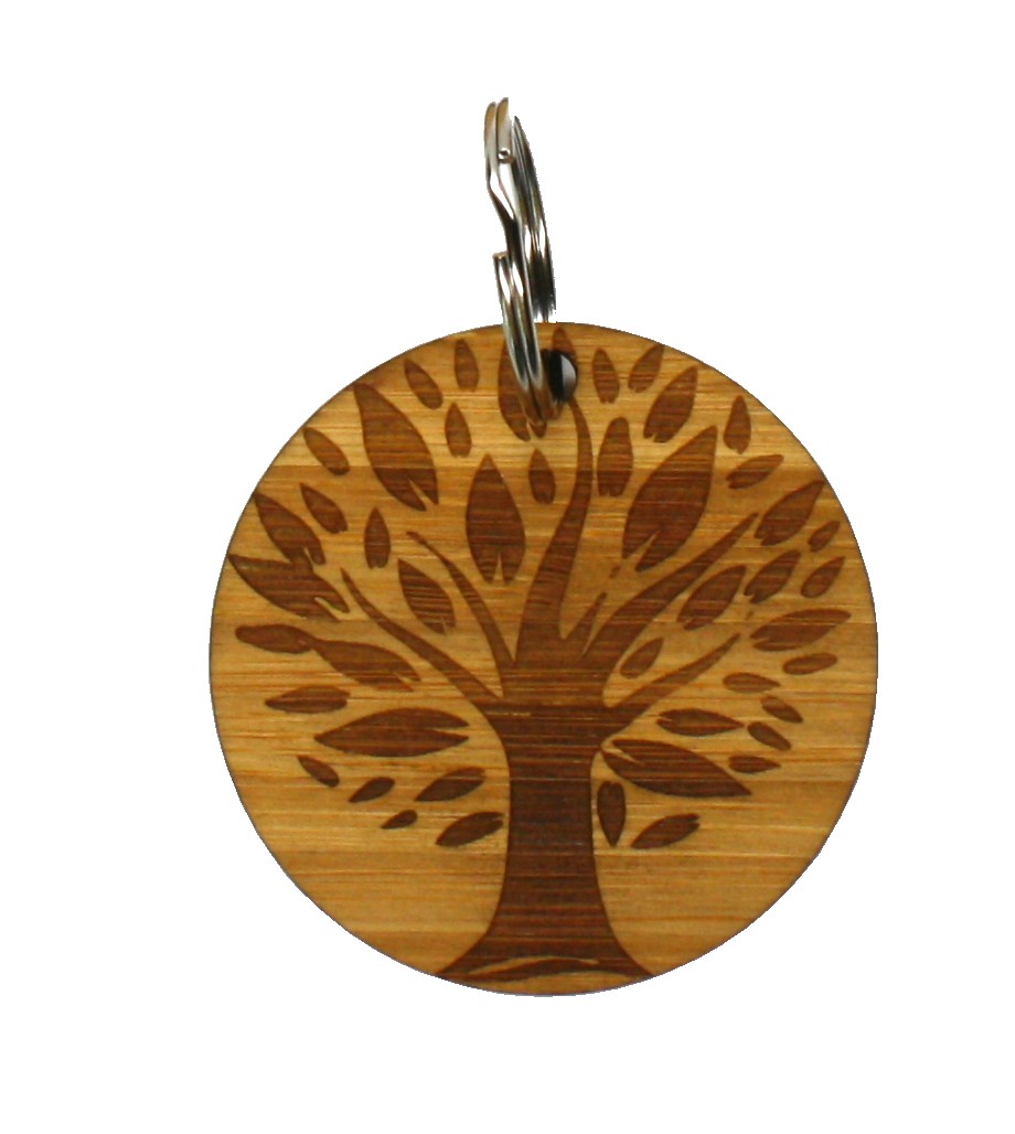 Small Wooden Keychain in Solid Bamboo (MIDDLEFORK) 1