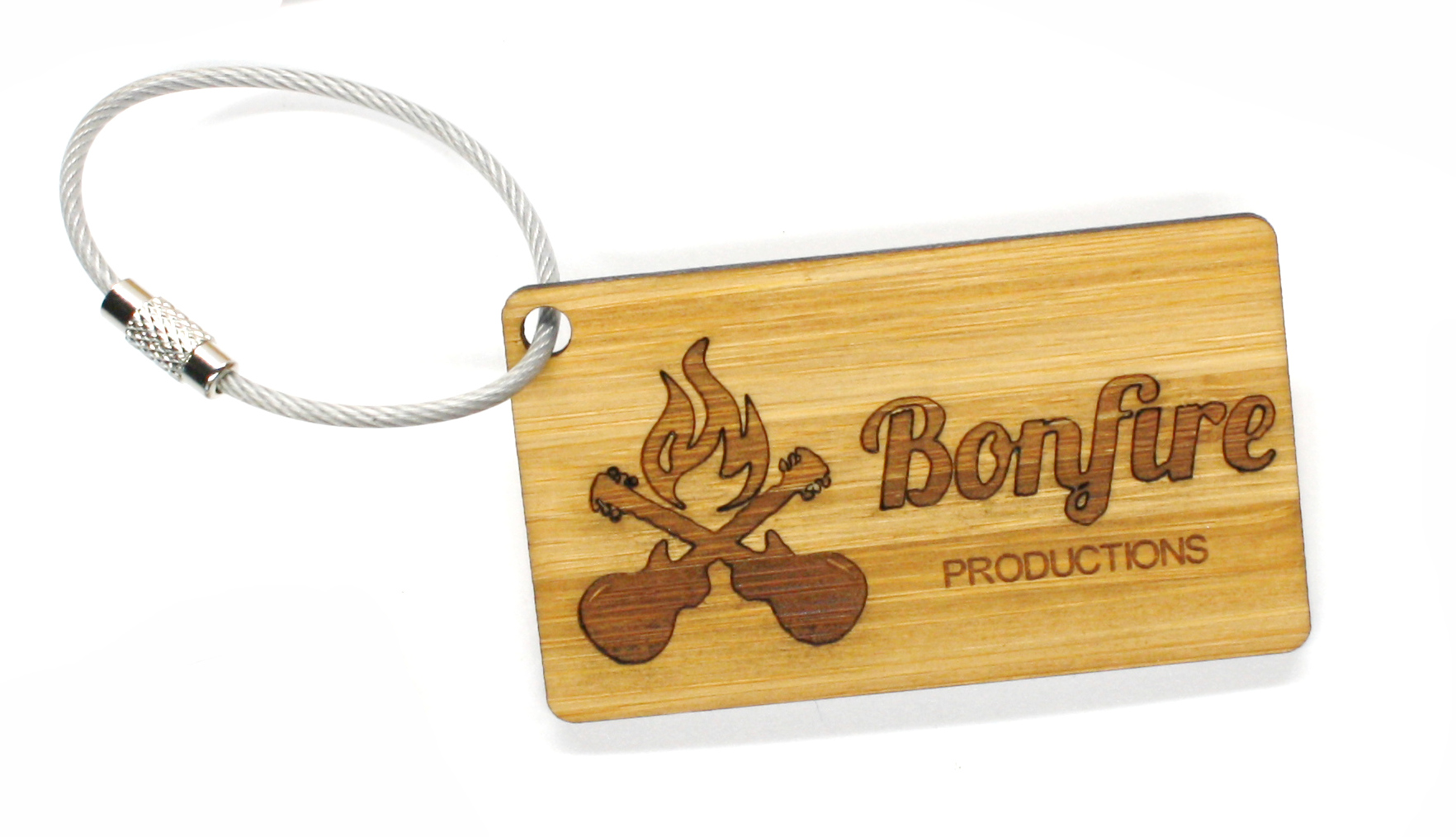 Small Wooden Keychain in Solid Bamboo (MIDDLEFORK) 1