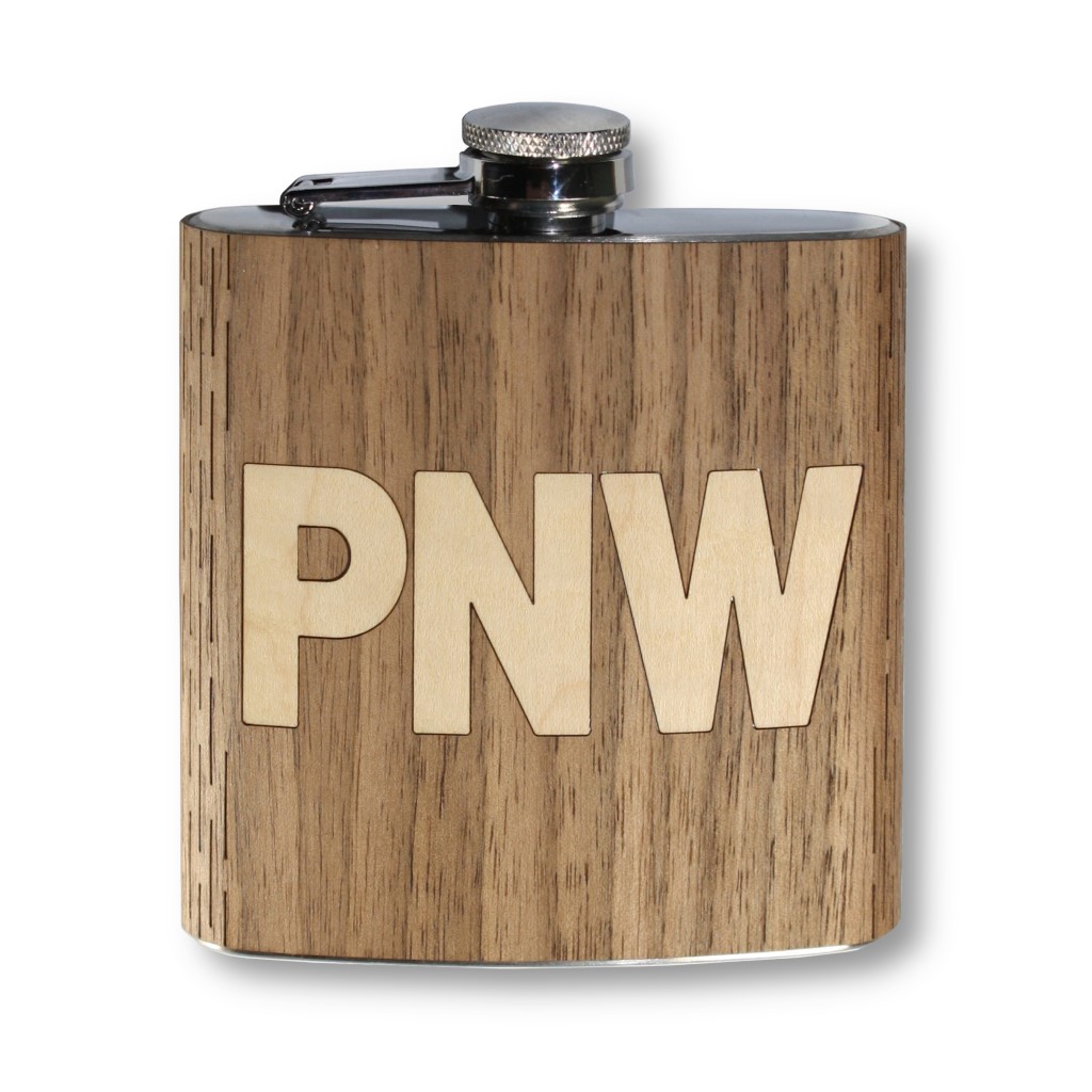 6 Oz. Wooden Hip Flask (COLUMBIA) 1
