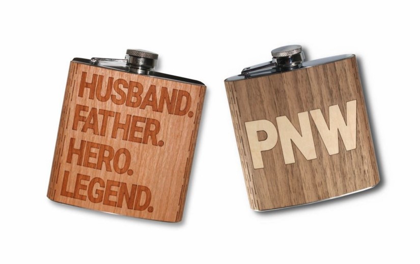 6 Oz. Wooden Hip Flask (COLUMBIA) 1