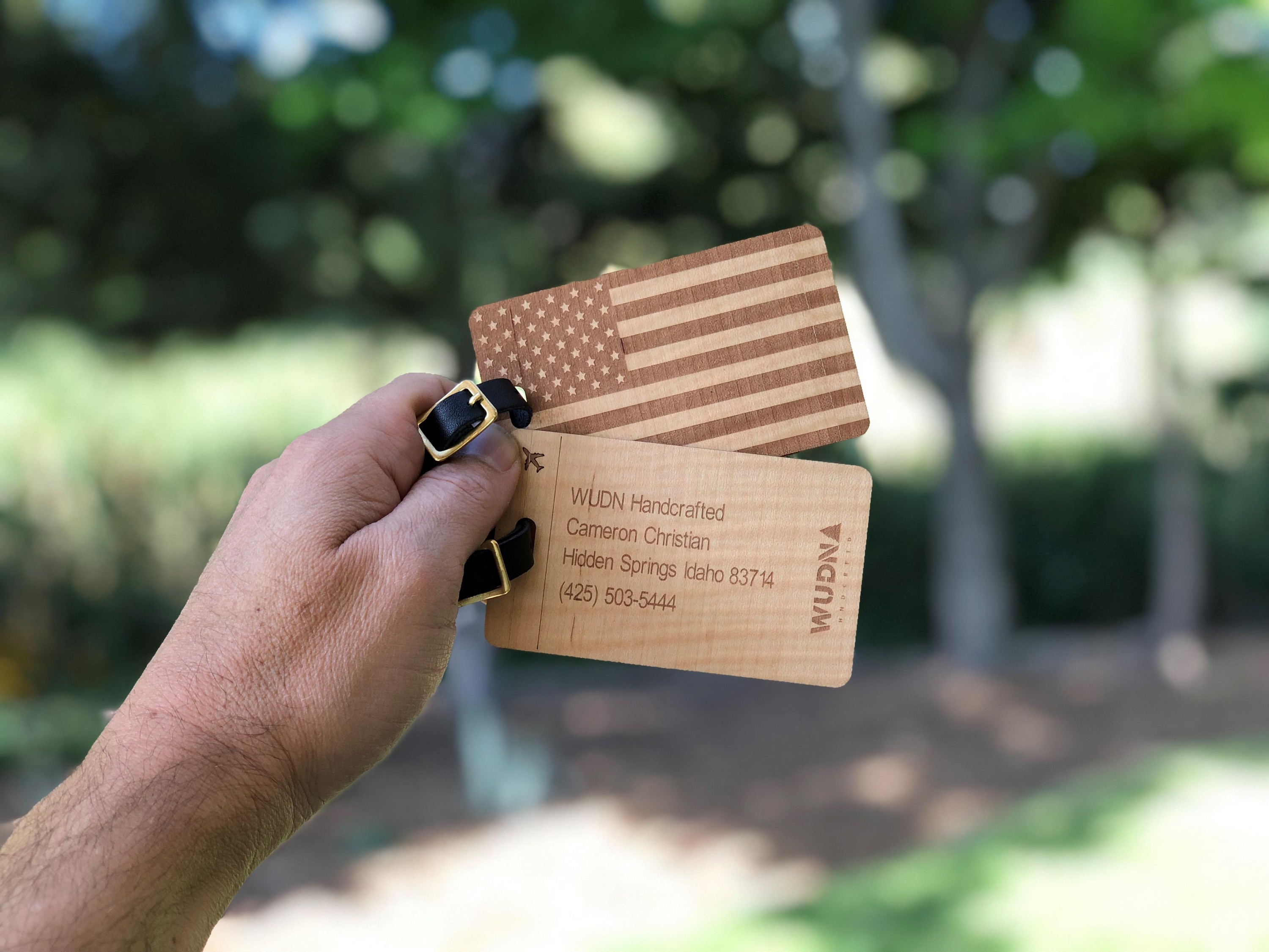Slim Wooden Engraved Luggage Tags (JARBRIDGE) 1