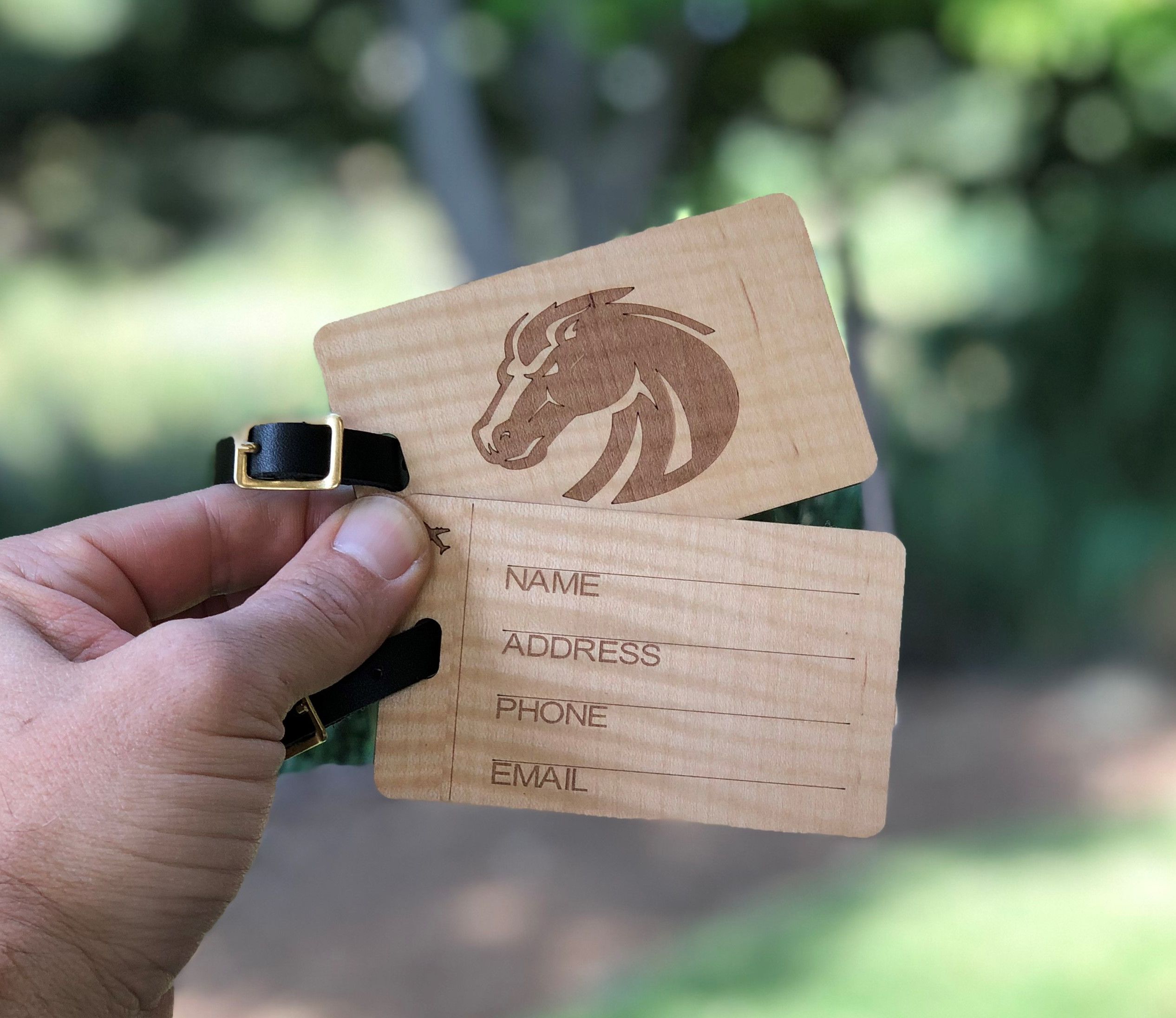 Slim Wooden Engraved Luggage Tags (JARBRIDGE) 1