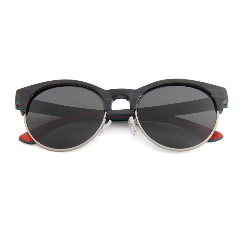 Recycled Skateboard Half Wood Handrail Wooden Sunglasses (WALLACE) 1 Recycled Skateboard Half Wood Handrail Wooden Sunglasses (WALLACE) 1