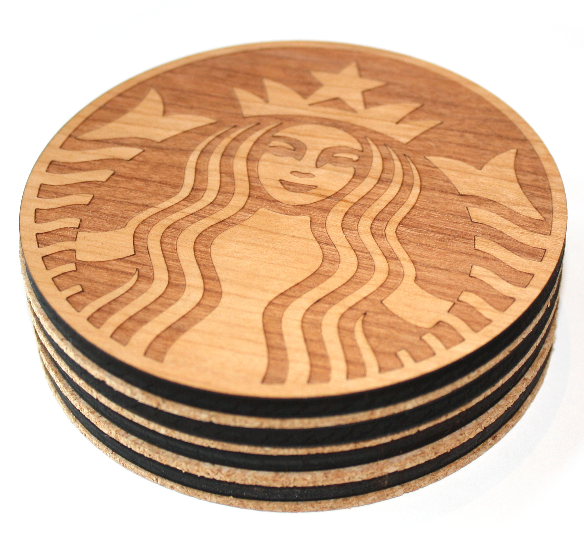 3.5" Coaster Wooden (EUGENE) 1