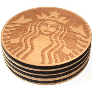 3.5" Coaster Wooden (EUGENE) 1 3.5" Coaster Wooden (EUGENE) 1