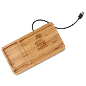 Bamboo Qi-Wireless Desk Organizer Tray (10W) (BLACKFOOT) 1 Bamboo Qi-Wireless Desk Organizer Tray (10W) (BLACKFOOT) 1
