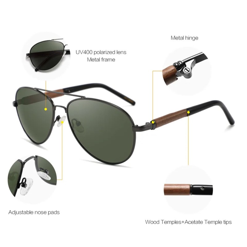 Wooden Hybrid Classic Aviator Series Sunglasses (BOGUS) 1 Wooden Hybrid Classic Aviator Series Sunglasses (BOGUS) 1