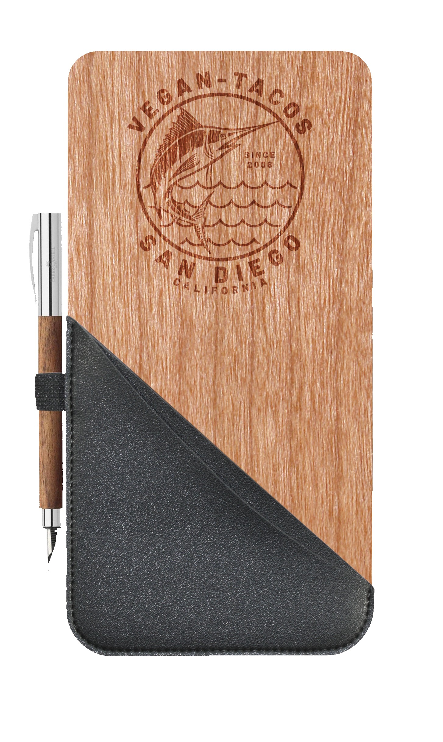 Restaurant Wood Vegan Leather Bill/Check Presenter (CHEHALIS) 1