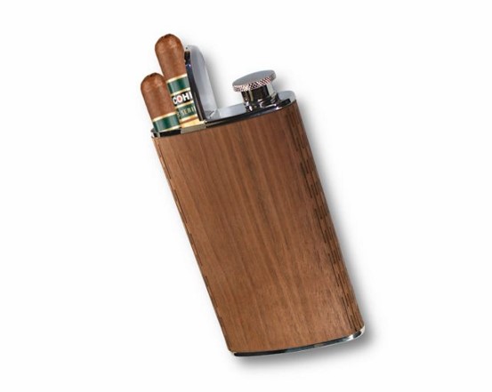 4 Oz. Wooden Cigar Flask (CRATER) 1