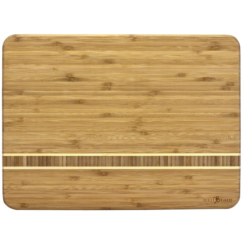 Bamboo Stripe Inlay Cutting Board 15" x 11" x 0.75" 1